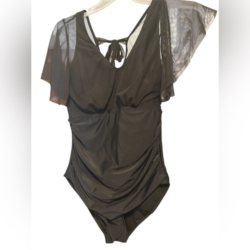 NWT BloomChic Black Swimsuit with Sheer Detail